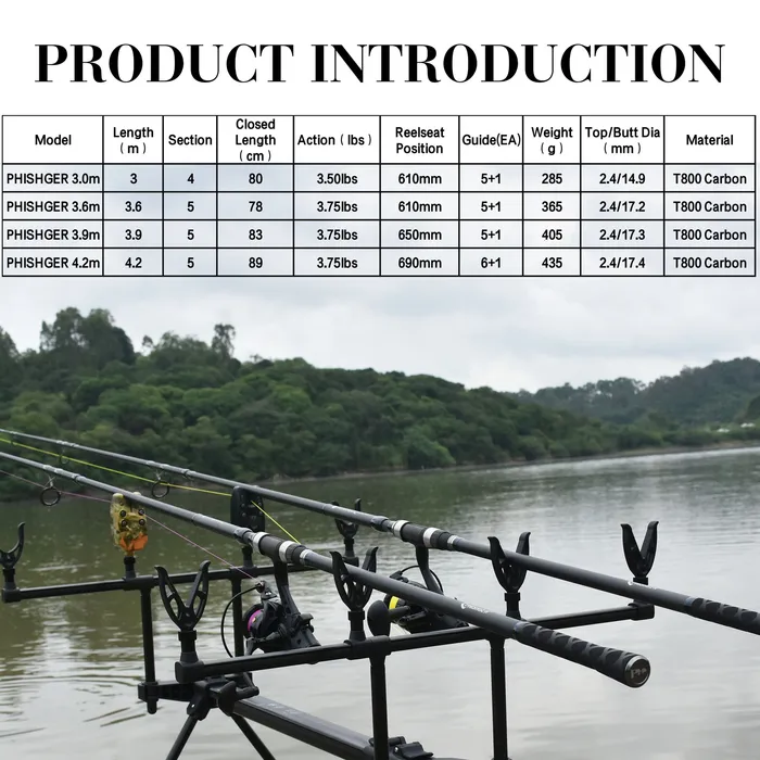 Boat Fishing Rods PHISHGER Fuji Carp Rod 3 75lbs 4 2 3 9 3 6 3 0m