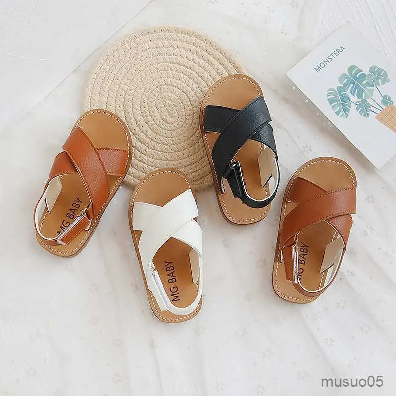 Boys leather flip flops online