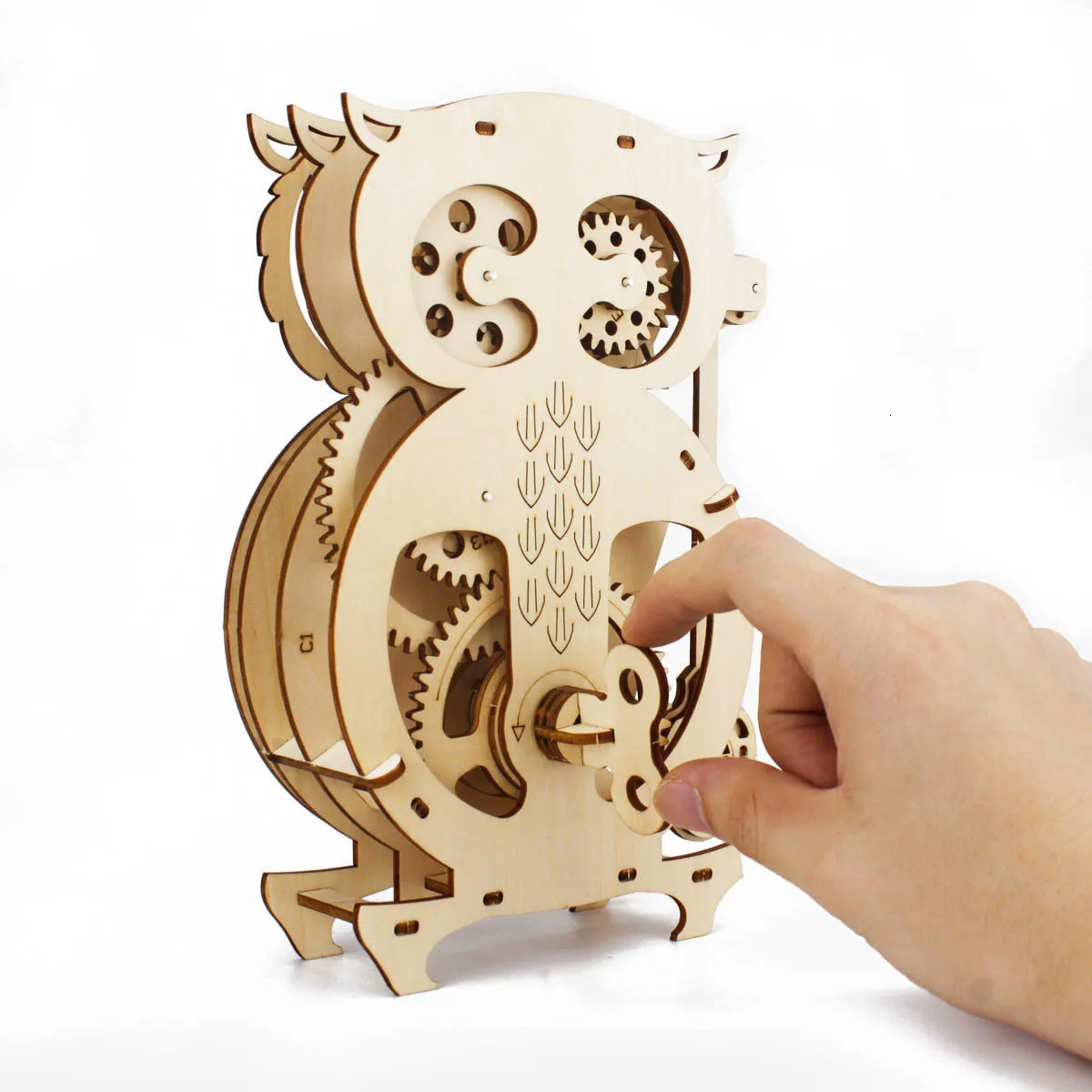 3D Wooden Owl Clock Puzzle Kit - DIY Model Building Kit For Adults With 122 Pieces