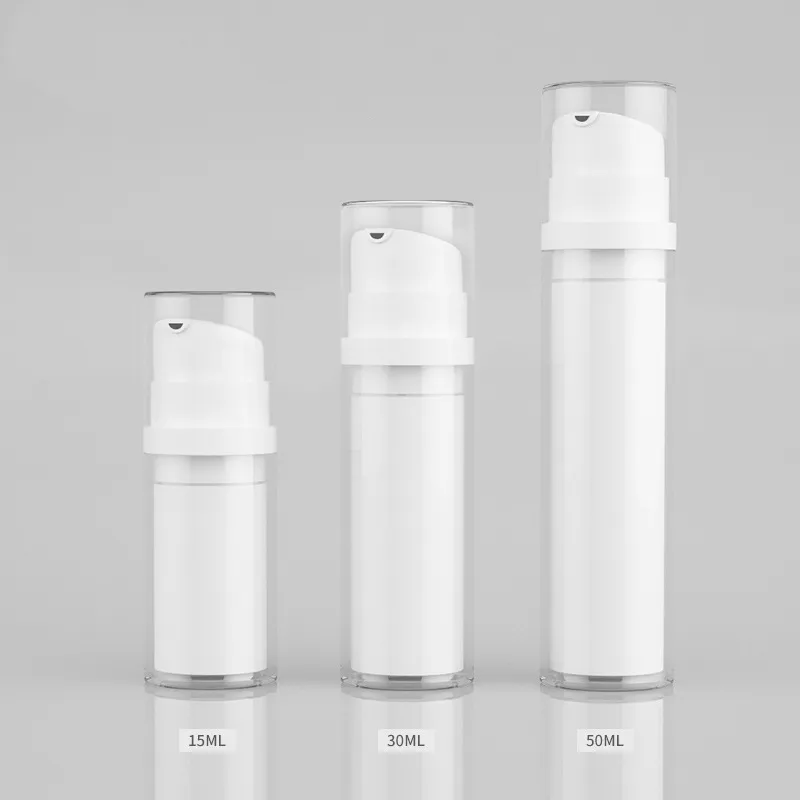 50 stks/perceel 15 ml 30 ml 50 ml schuine mond vacuüm fles hydraterende melk cosmetische fles huidverzorging crème fles verpakkingsmateriaal