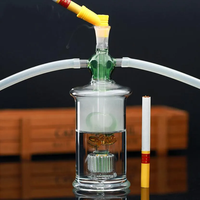 喫煙パイプ LED グローガラス水ギセルパイプ煙シーシャ使い捨てオイルバーナー灰キャッチャーボンパーコレーターバブラーギフトタバコボウル Dhs9M