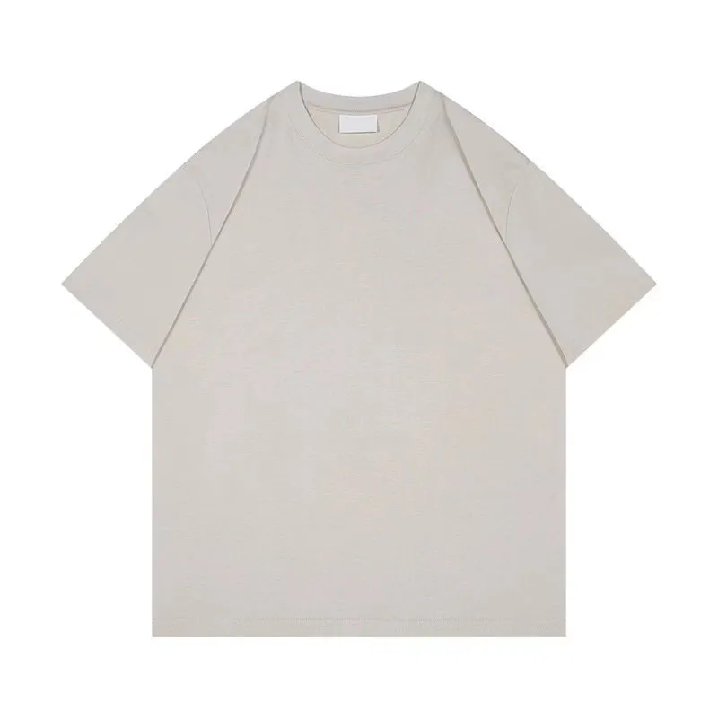Diseñador Tide T Shirts Carta en el pecho Estampado laminado Manga corta High Street Camiseta informal holgada de gran tamaño Tops 100% algodón puro para hombres y mujeres Color sólido Cuello redondo