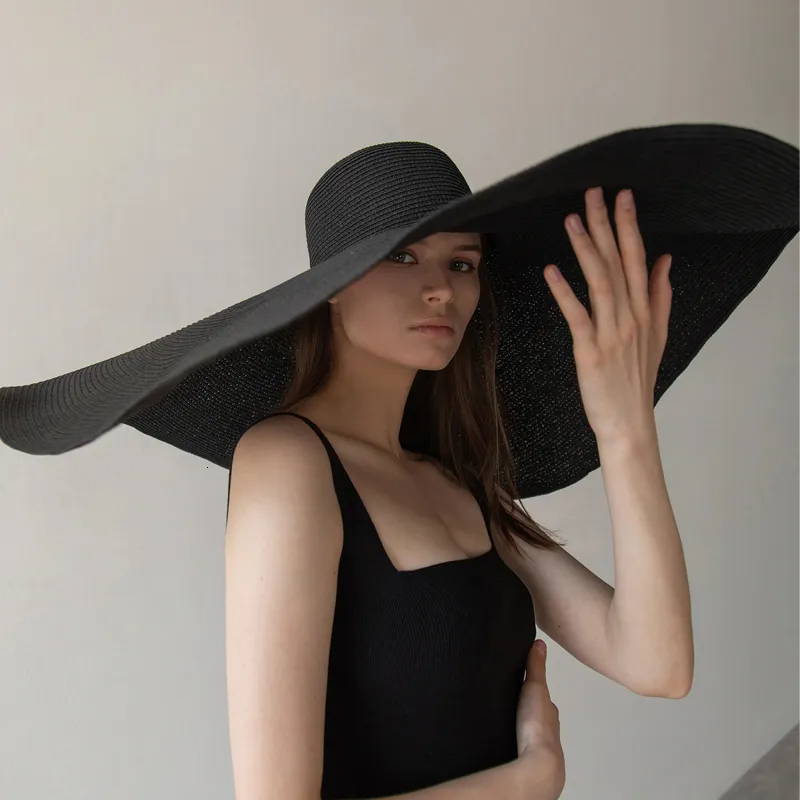 Wide Brim Hats Bucket Hats 70cm Oversized Wide Brim Sun Hat Travel Large UV Protection Beach Straw Hats Women's Summer Floppy Foldable Chapeaux Wholesale 230506