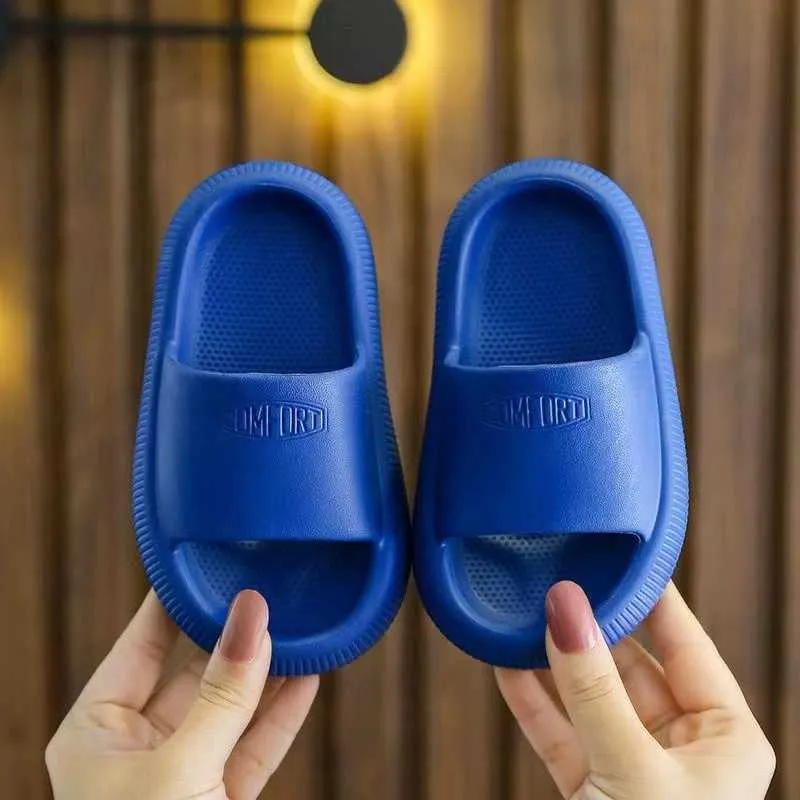 Slipper Childrens Solid Color Slippers Blue Yellow Pink Soft