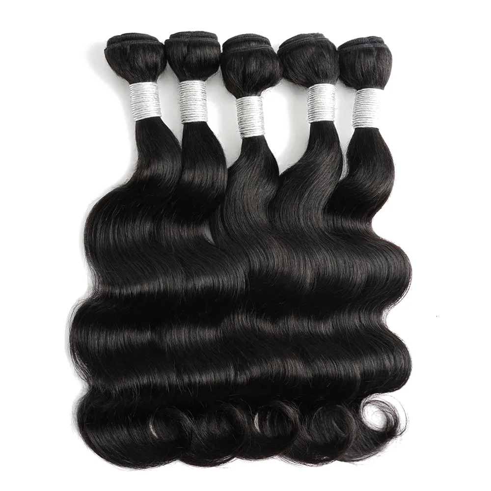 Hair Bulks Kiss Body Wave Human Bundles 12 to 22 Inch Indian Extensions 60g/Bundle Natural Black Color Double Weft 230508
