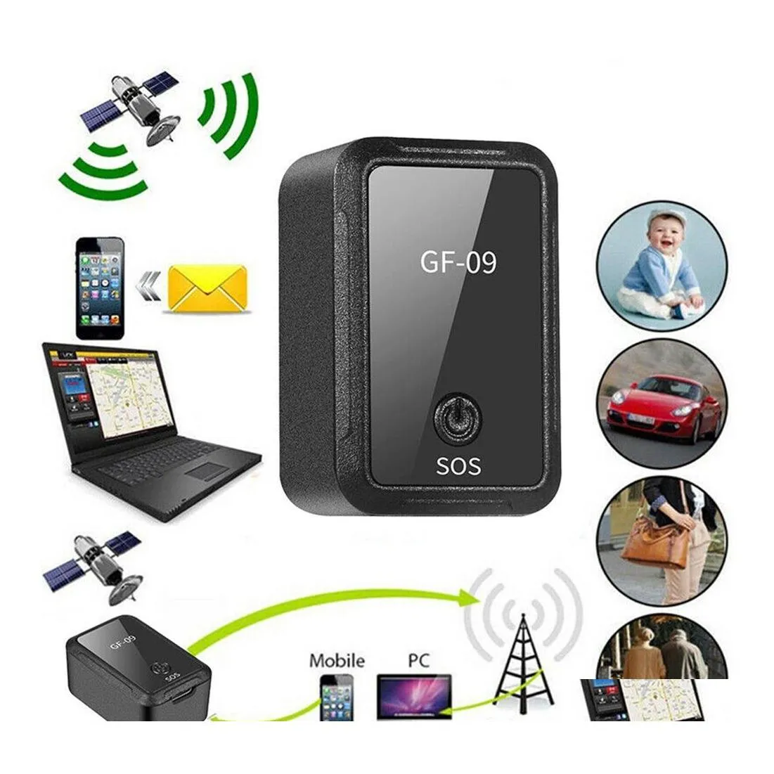 ACAR GPS Accessoires GF09 GF07 Tracker Miniatuur Intelligente locator ATTHEFT Records Magnetische adsorptie Mini Voertuig Drop Dh13R