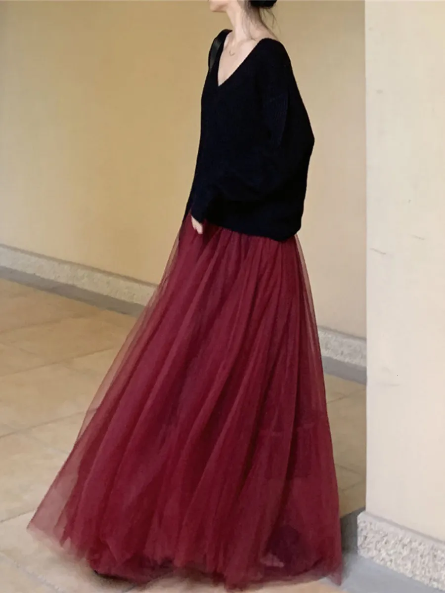 Gonna In Tulle Donna Midi A Strati - Tutù Morbido Con Elastico Vita Alta, Orlo Irregolare - Per Festa, Danza, Matrimonio
