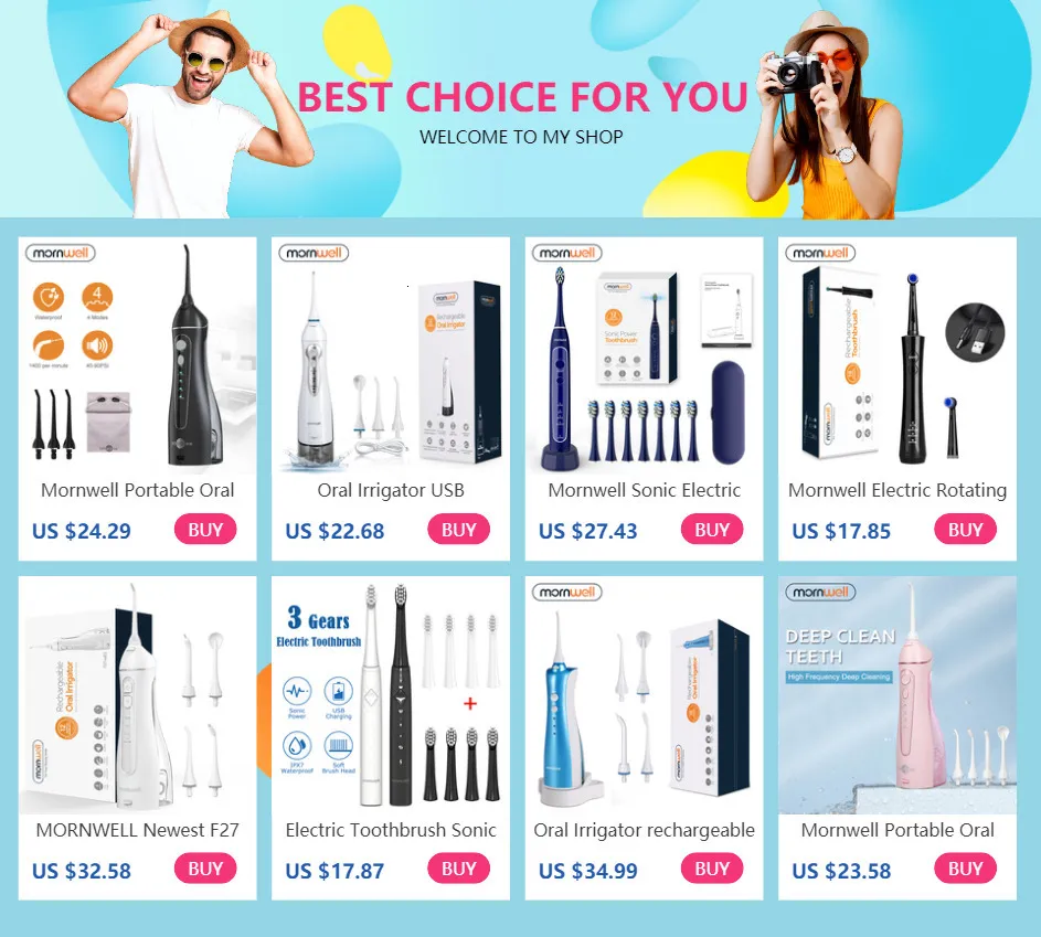 Mornwell Sonic Brightline Sonic Rechargeable Toothbrush D02B Adult