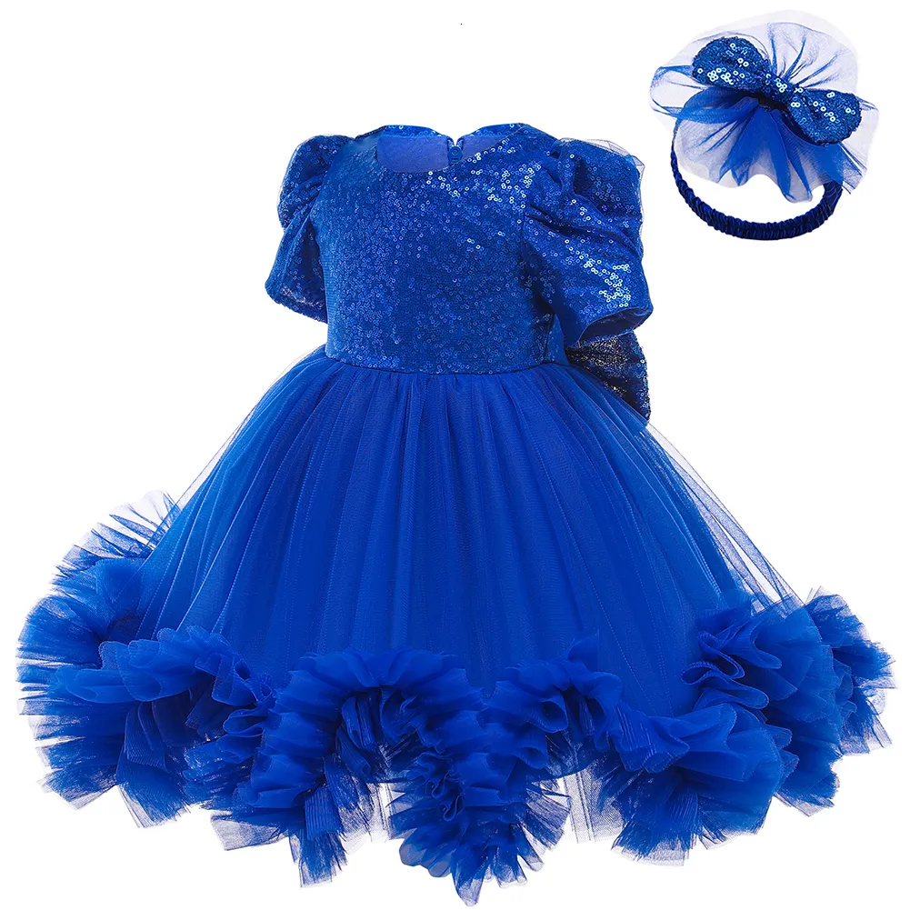 Robes de fille LZH bébé robe pour bébé filles 1ère année robe d'anniversaire infantile Sequin fête princesse robe bébé Costume de Noël né vêtements 230508