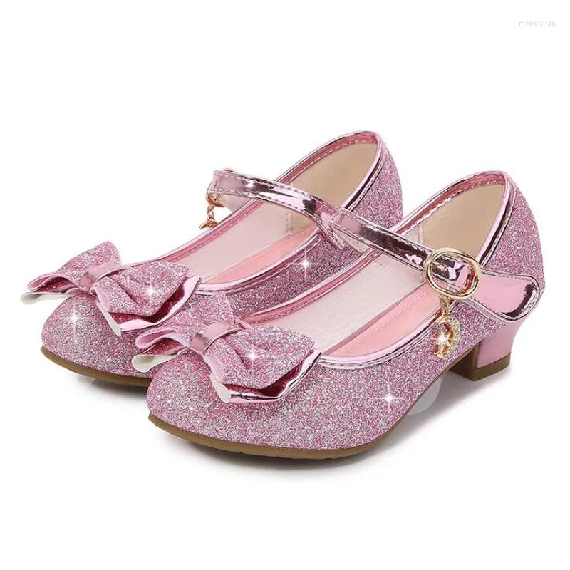 Flat Shoes 2023 Spring Girls Sandals Дети на высоких каблуках