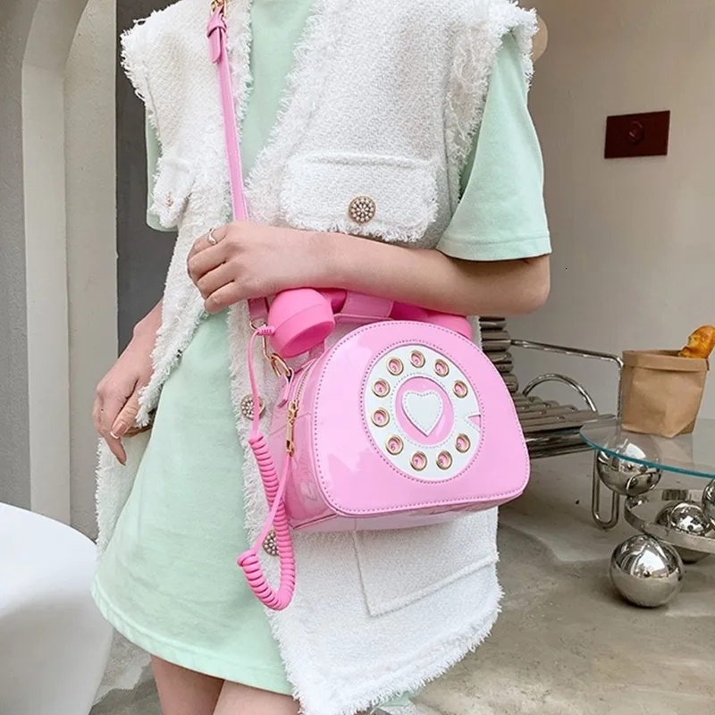 Stylish Womens Evening Crossbody Bag Telephone Shaped PU Leather Pink Shoulder Purse For Shopping Street School Casual Handbag Satchel Tote Purse 230508 From Kua06 20.13 DHgate.Com