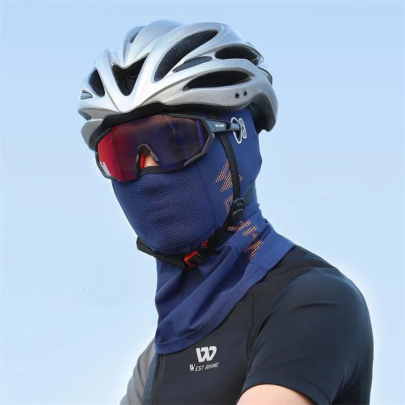 Cagoule d'été masque facial en soie de glace pour le cyclisme moto