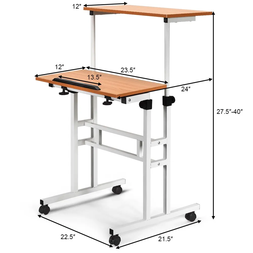 Mobiel staande bureauhoogte verstelbaar Sit stand Workstation Stand -Up Desk 2in1