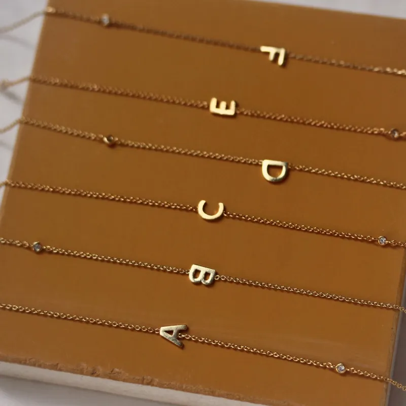 Sideways initial 2024 choker necklace