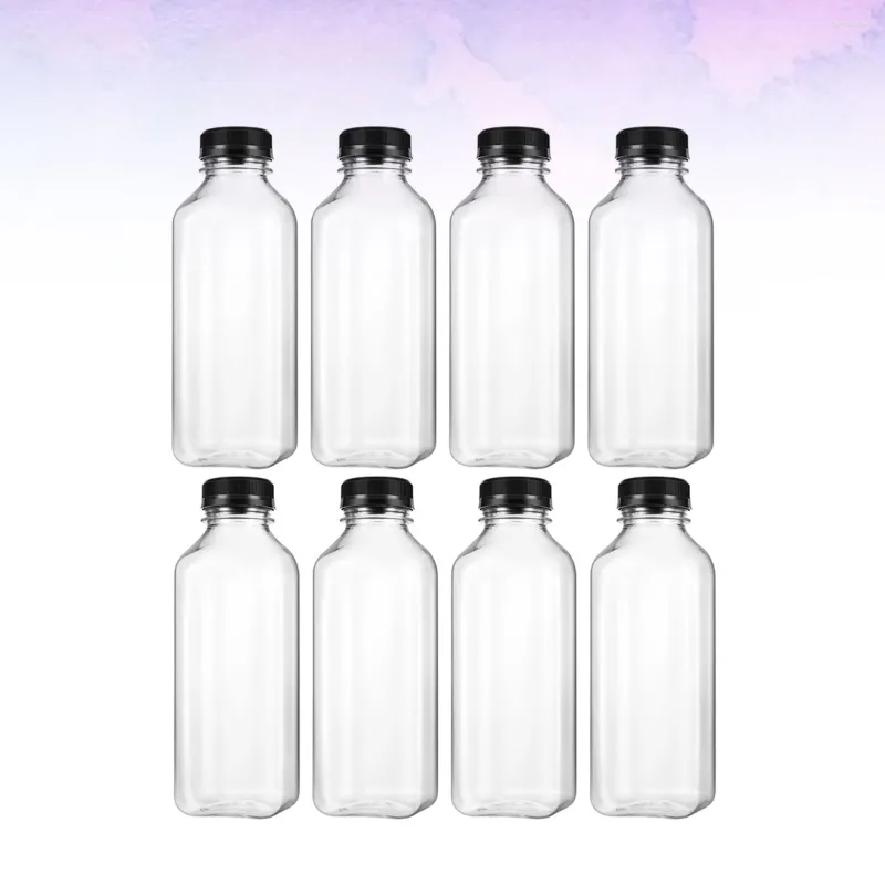 Opslagflessen 8 pc's yoghurt fles plastic terrarium kinderen leeg drinking bulk drank deksel potten