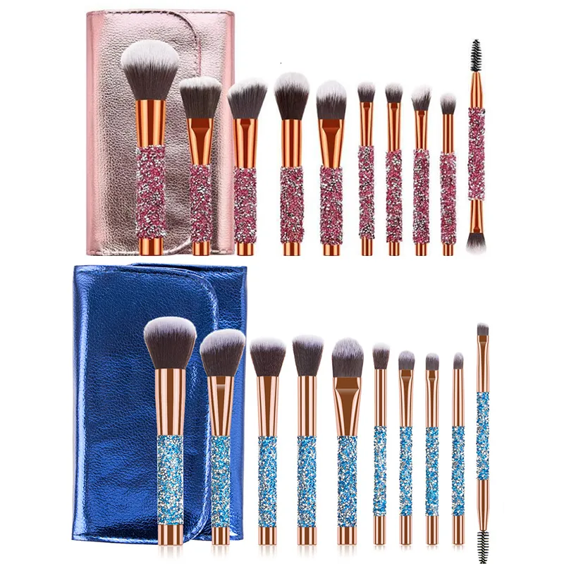 Narzędzia do makijażu 10pc/zestaw Diamond Makeup Brush for Cosmetic Foundation Proszek Blush Ckseshadow Kabuki Myklending Make Up Brush Beauty Tool 230508