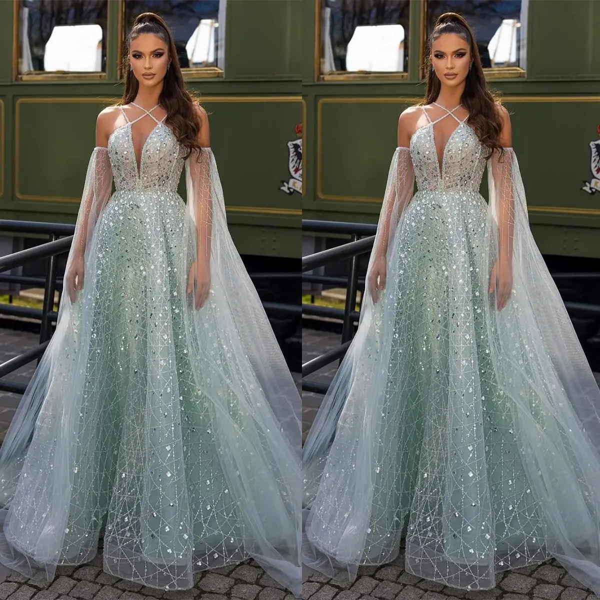 Customizable Off Shoulder A Line Von Maur Prom Dresses With Sequins And Tulle Floor Length Designer Style Plus Size Vestido De Noite From Babynice888 250.96 DHgate.Com