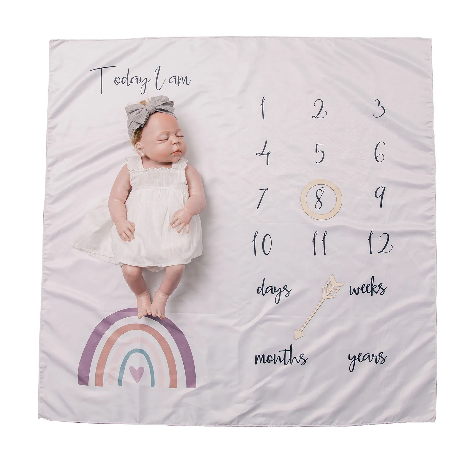 Decken Windeln 4 Stück/Set geboren Milestone Flanelldecke Baby Monatsrekord Wachstum Pographie Requisiten Kreativer Hintergrund Stoff 230508