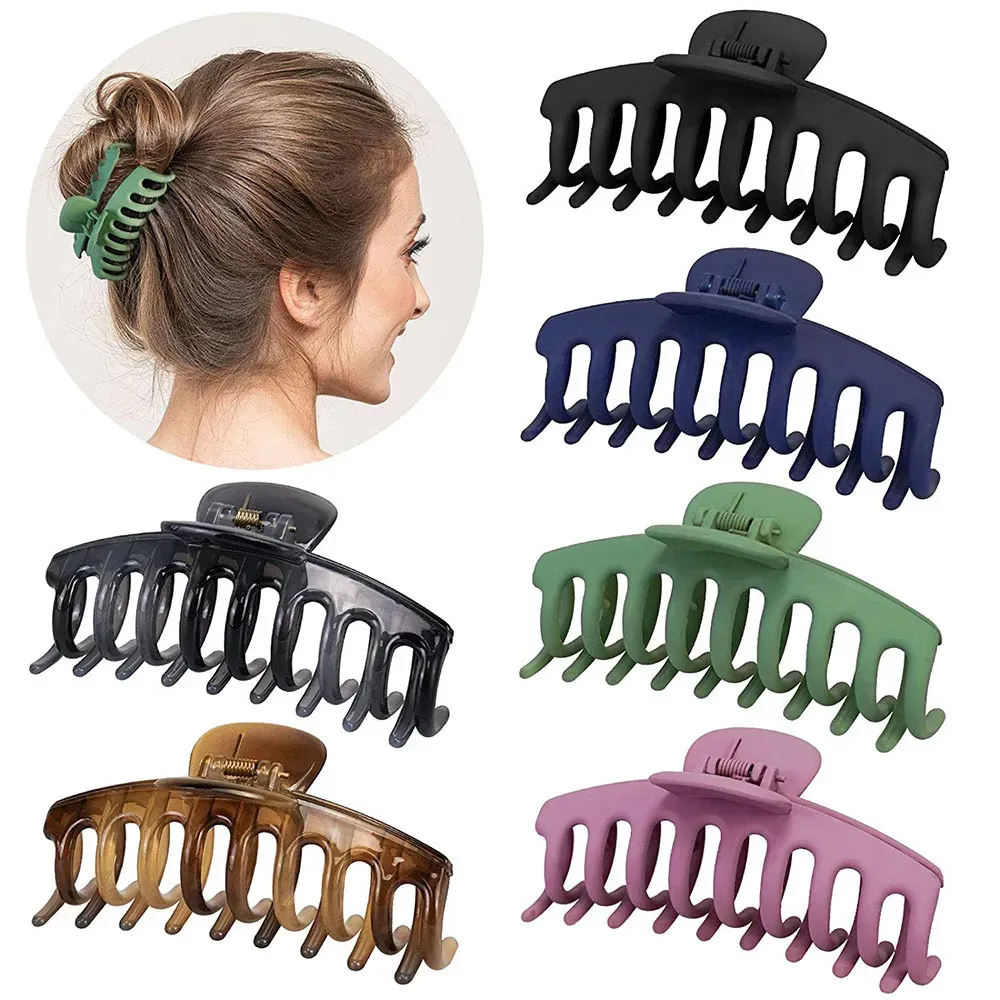 Clip per artigli per capelli Forcine per granchio grandi antiscivolo da 4 pollici per donne Accessori per capelli sottili Barrette Regali per ragazze-1