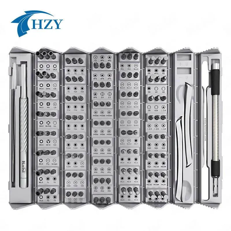 Schroevendraaier Kaisi K8128 Magnet Precision Screwdriver Set för telefon bärbar dator PC Reparationssats 128 i 1 Phillips Torx Hex Bit skruvförareverktyg