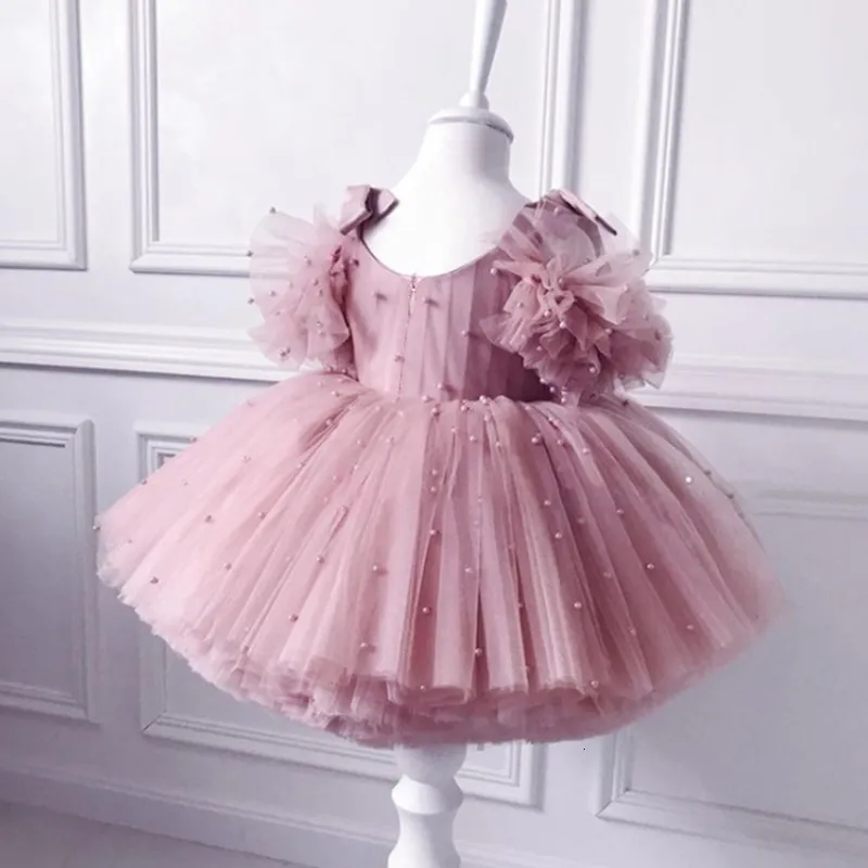 Fille Tutu robe à fleurs pour filles vêtements d'hiver enfants noël fête  d'anniversaire princesse robe robes enfants perle Tutu Costume