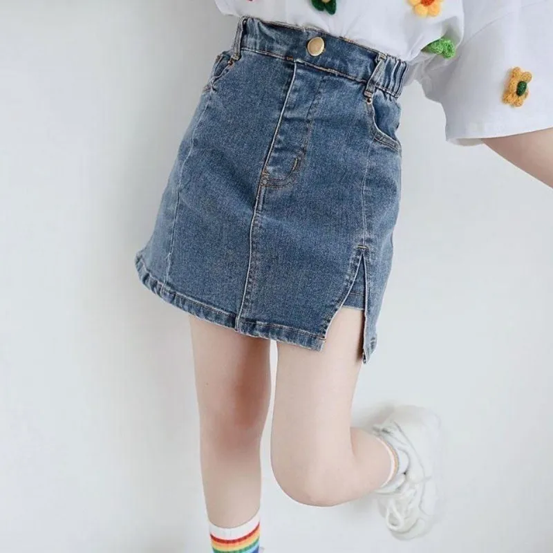 High Waist Denim Skirt For Girls A Line Style Cowboy Denim Skirts