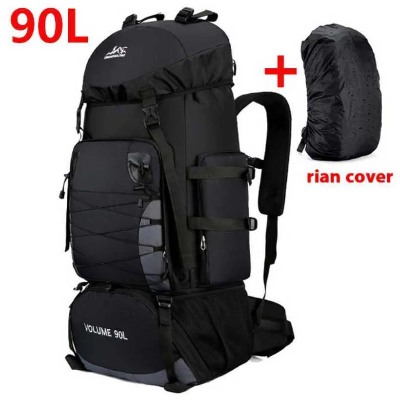 Ryggsäckspaket 90 liter stor klättring ryggsäck för resemän kvinnor bagage camping ryggsäckar väska utomhus vandring vandring män resande väskor p230508