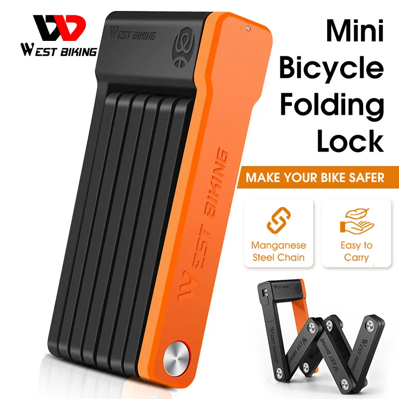 Serrures de vélo WEST BIKING pliable serrure de vélo sécurité antivol vélo serrure vtt route vélo accessoires Scooter électrique vélo chaîne serrure 230508