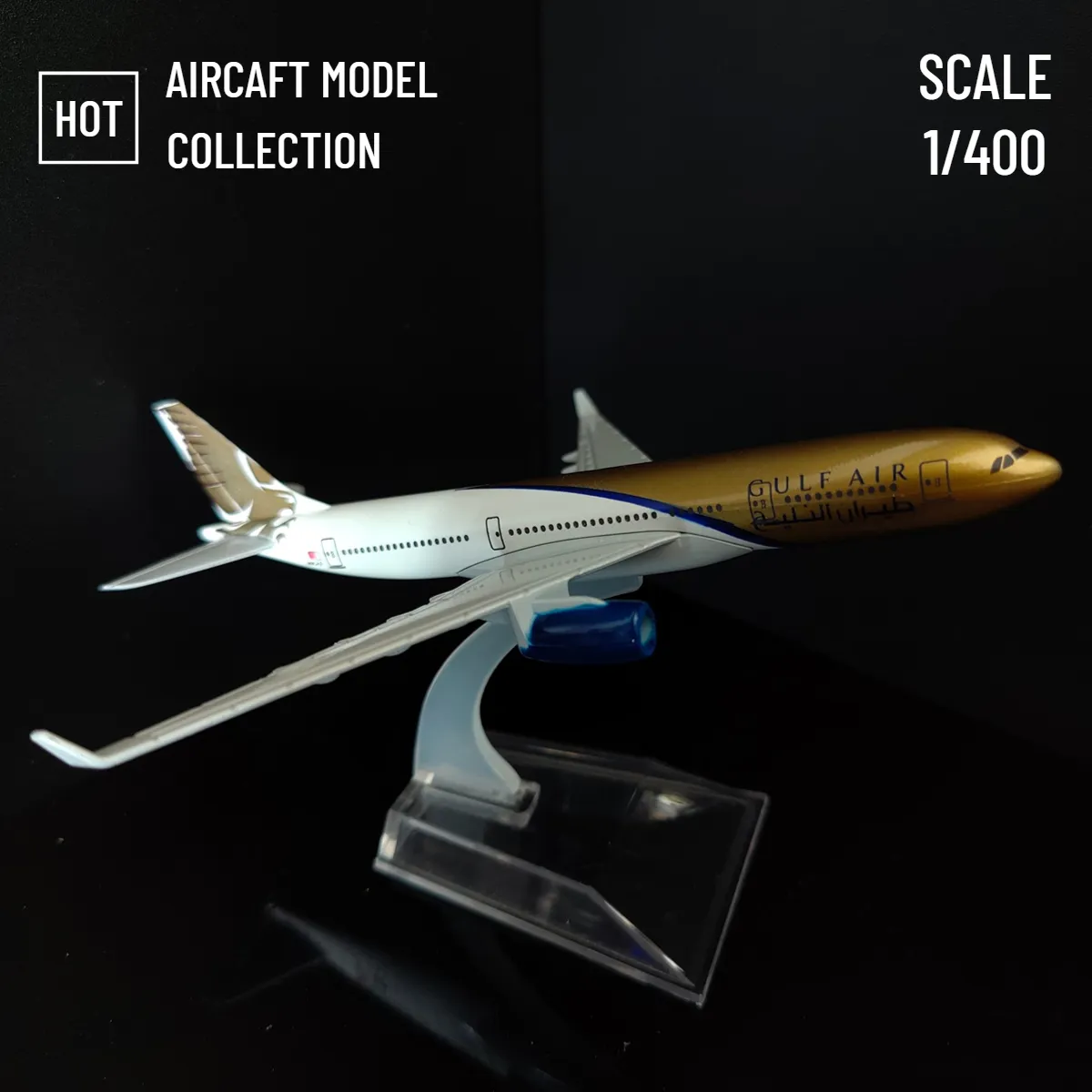 Modèle d'avion échelle 1 400 en métal, réplique d'avion Gulf Air, modèle d'avion moulé sous pression, décoration de chambre d'enfant de noël, jouets cadeaux pour garçons 230508