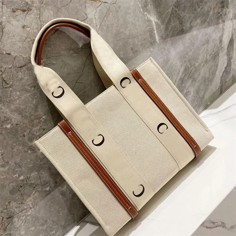 Adjustable Strap Designer Bags Canvas Woody Tote Bag Ladies Beach