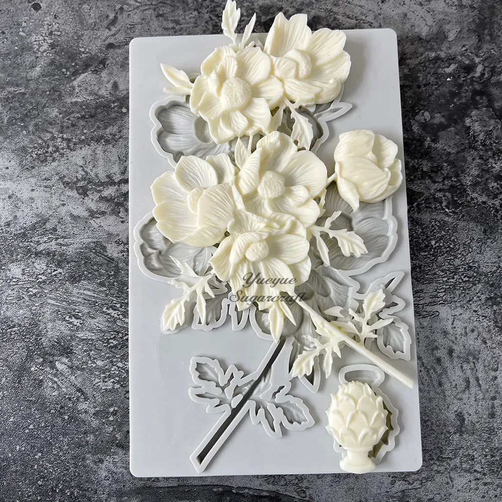 Moule Silicone Fleurs 6 Roses 3cm pour Pâte Polymère Fimo Plâtre WEPAM Résine