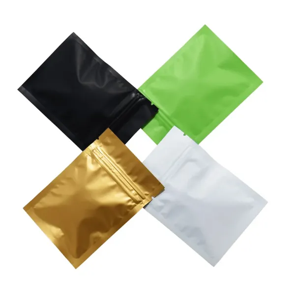 8*12cm Reclosable Matte Black Mylar Foil Bag Resealable Zip Lock Aluminum Foil Food Grade Package Bags with Tear Notch Wholesale