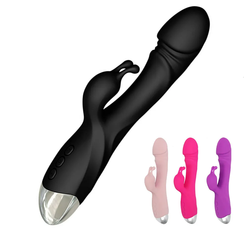 Vibratorer kanin vibratorer vagina g spot clitoris bröstvårta dubbla stimulator massager dildo sex leksaker butik för kvinnor vuxna kvinnliga onanatorer 230508