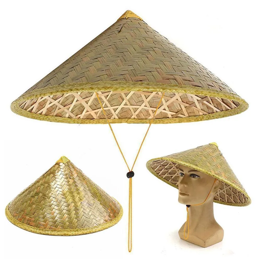 Outdoor Hats Chinese style bamboo sun hat farmer fishing hat sun
