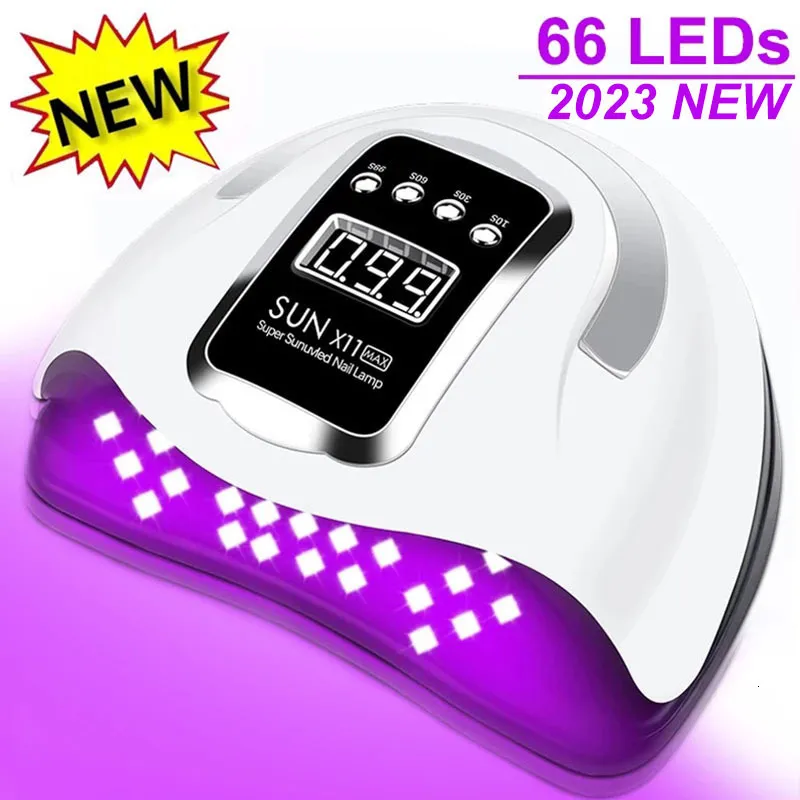 Nail Dryers 66LEDs Nail Dryer LED Nail Lamp UV Lamp for Curing All Gel Nail Polish With Motion Sensing Manicure Salon Tool Equipment 230508