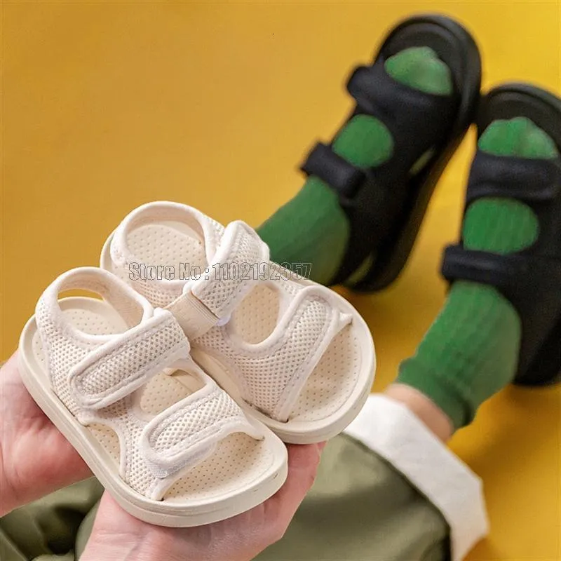 Sandalen Zomer Kinder Sandalen Ademend voorschoolse kinderlicht Soles Soles Girl Boy Hollow Solid Casual Baby Shoes 230506