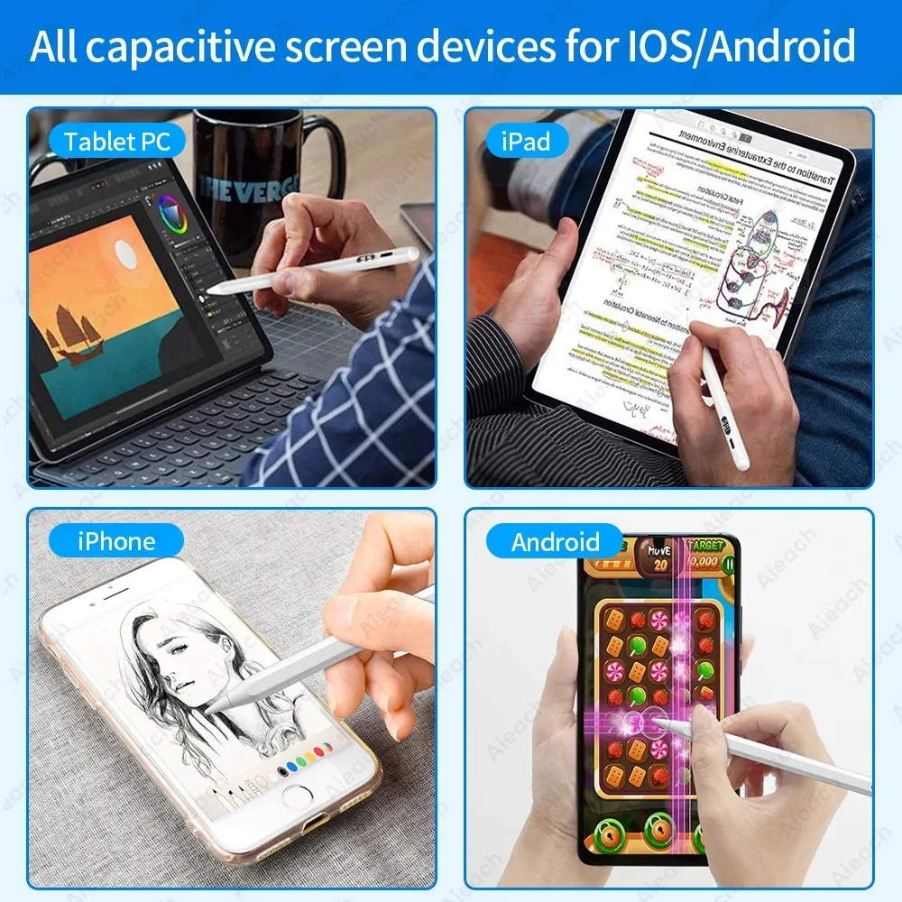 Acquista Penna stilo universale 2 in 1 per tablet mobile Android ios  telefono accessori iPad penna touch schermo capacitivo per tablet da  disegno