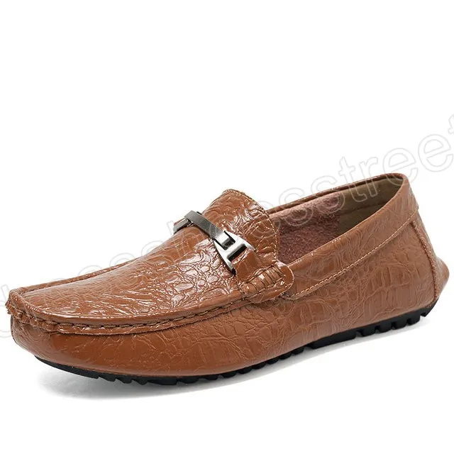 Men Casual loafer schoenen krokodil korrelstijl mode echt leer gloednieuwe designer rijden mocassins zachte schoenen mannen
