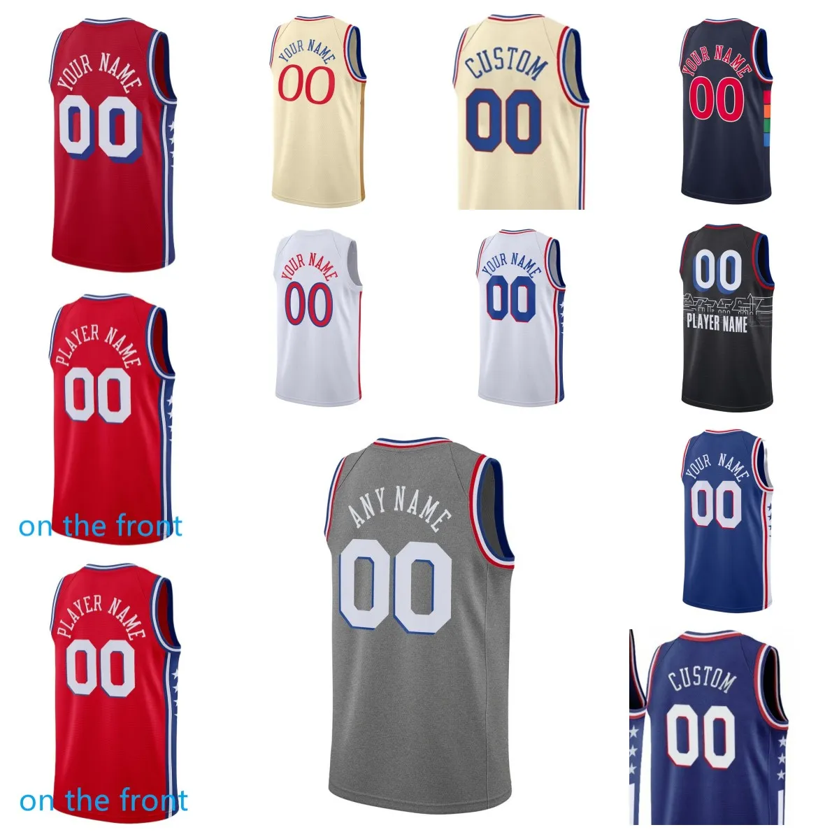 Embiid Joel 21 James 1 Harden Tyrese 0 Maxey 12 Tobias Harris 8 De'anthony Melton Allen 3 Iverson 7 Jalen McDaniels 18 Shake Milton 20 Georges Niang Basketball Jersey