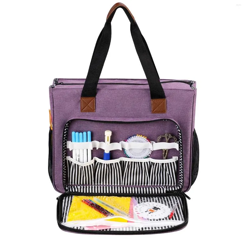 Purple Storage Tote Knitting Tote Bag Perfect Size Yarn Organizer