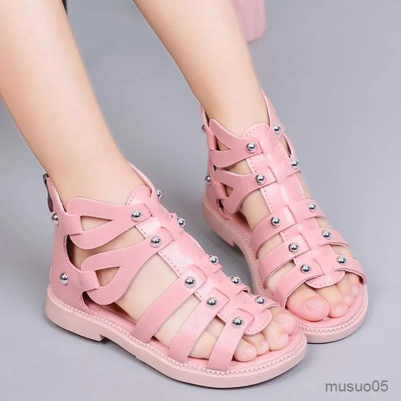 Sandals Summer Sandals Girls Boots Narrow Band Fashion Princess Party Shoes Open Toe Kids Girl Beach Shoes