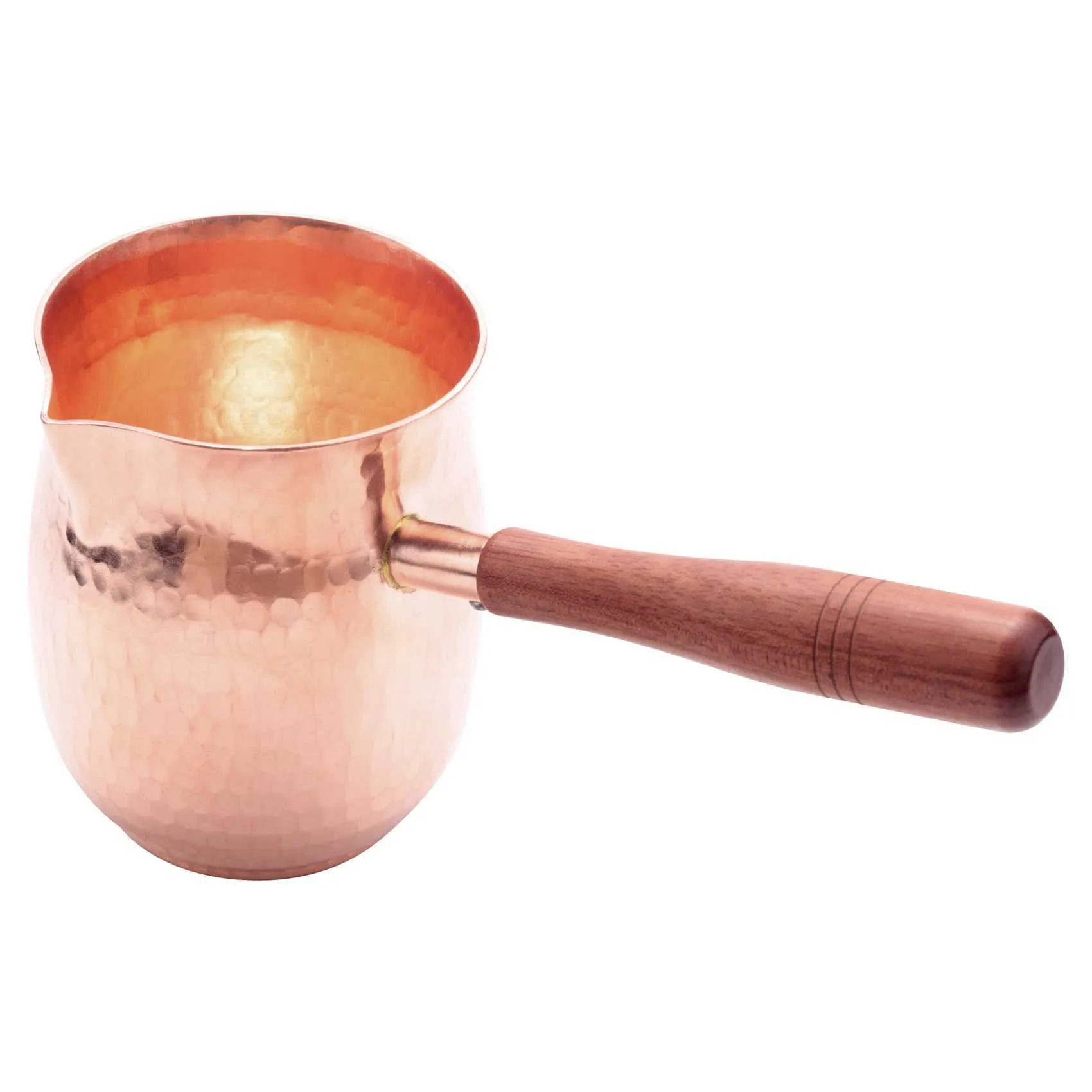 コーヒーポット450ml純粋な銅の手作りコーヒーティーセットトルコギリシャのアラビア語コーヒーポット木製ハンドル用バリスタP230508用