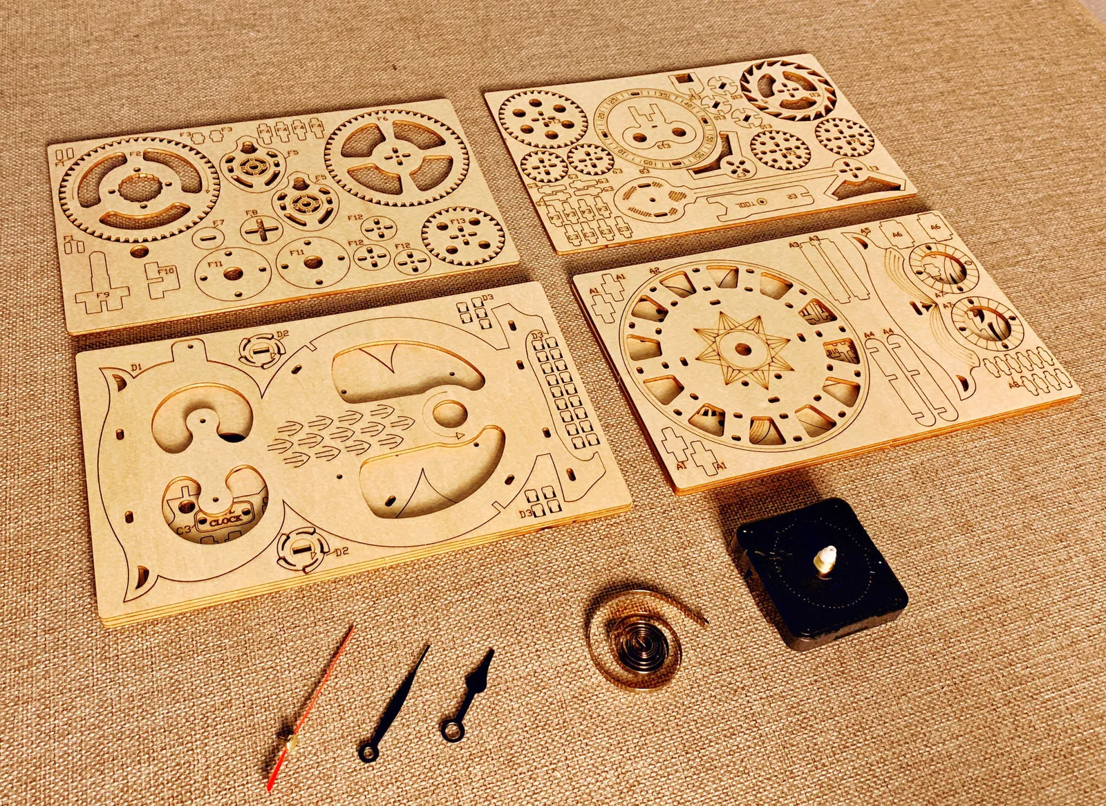 DIY 3D Wooden Owl Inscryption Clock Puzzle Kit Desk Standing Pendulum ...