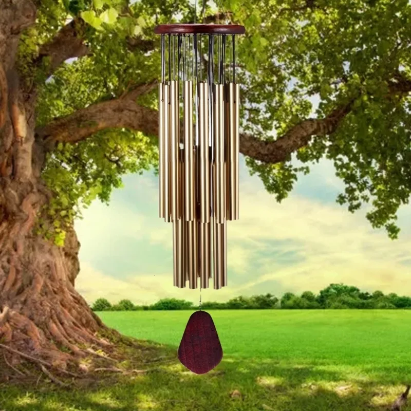 Decorative Objects Figurines 27 Tubes Wind Chimes Tuned Hummingbird Soothing Melodic Deep Tones Wind Music Garden Decoration Outdoor Wind Chime 230508