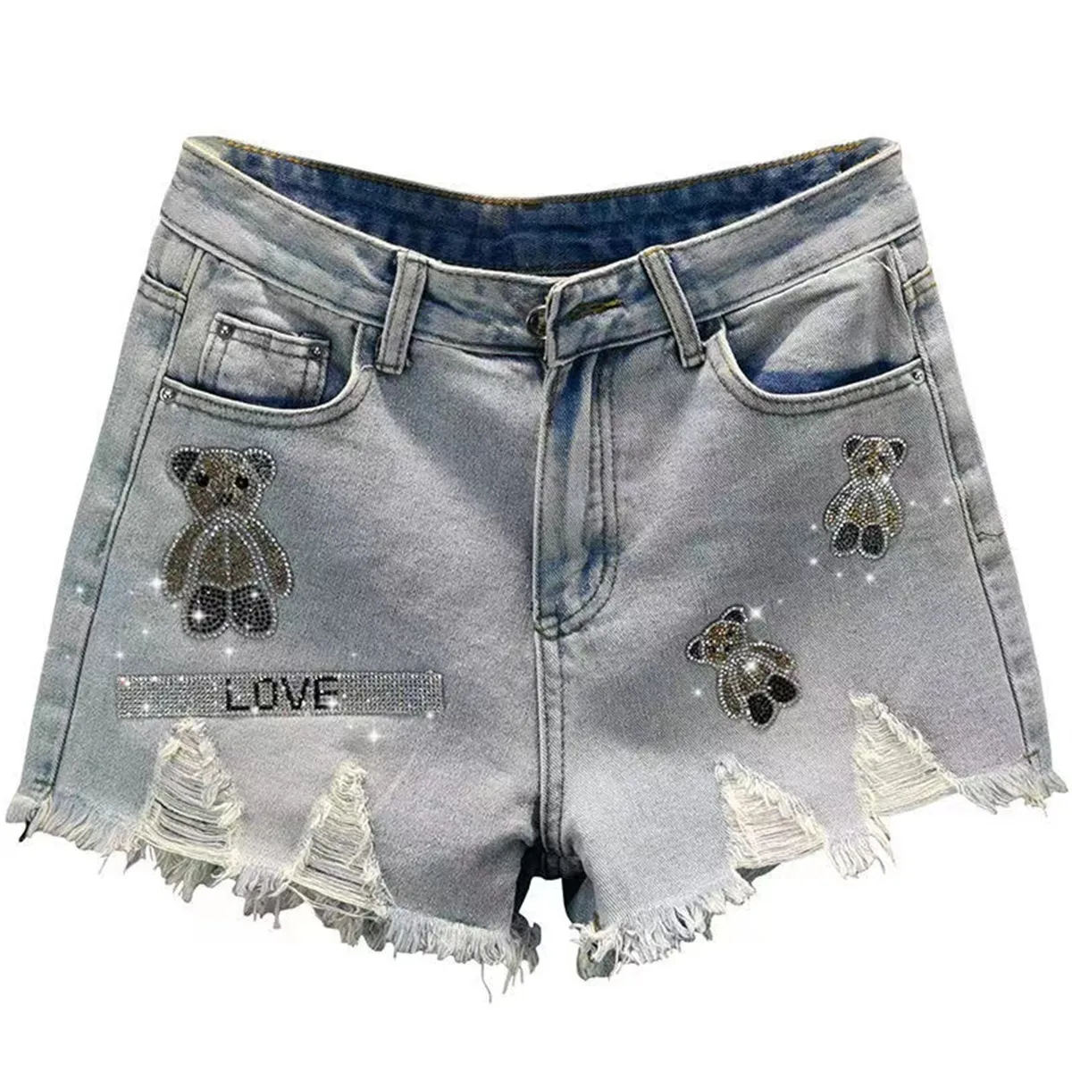 Mode femmes Shorts femmes Jean plage pantalon court droit femmes été mince Denim court ceinture large pantalon Jean Shorts vêtements de Fitness