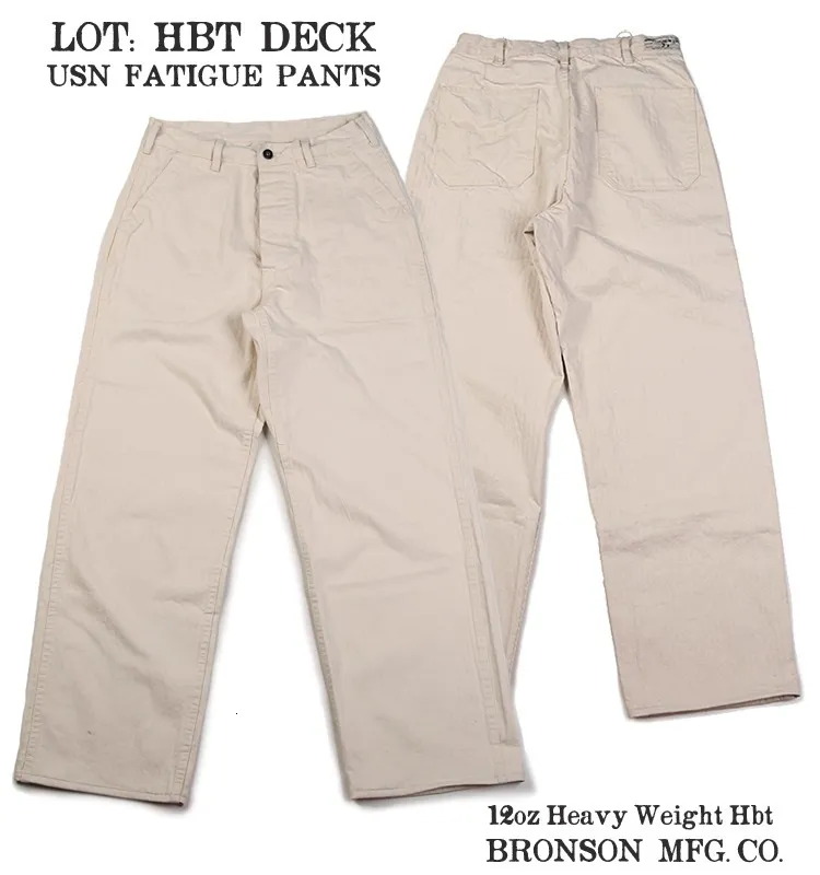 Bronson 1940s USN HBT Deck Pants 2024 Mens Workwear Trousers In