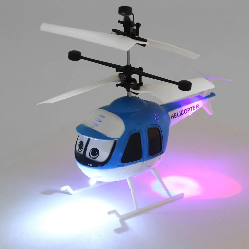 ElectricRC Aircraft Mini Helicopter Sensing Flight Toys ładowanie USB Cartoon Pilot Control Drone Children's Indoor 230506