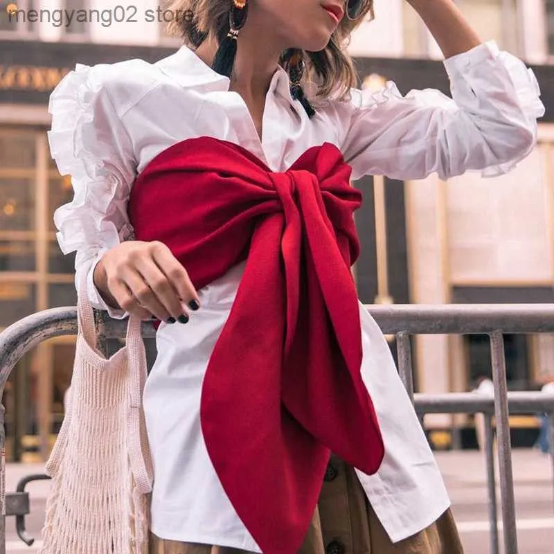 Blusas De Mujer Camisas TWOTWINSTYLE Blusa Con Volantes Mujer