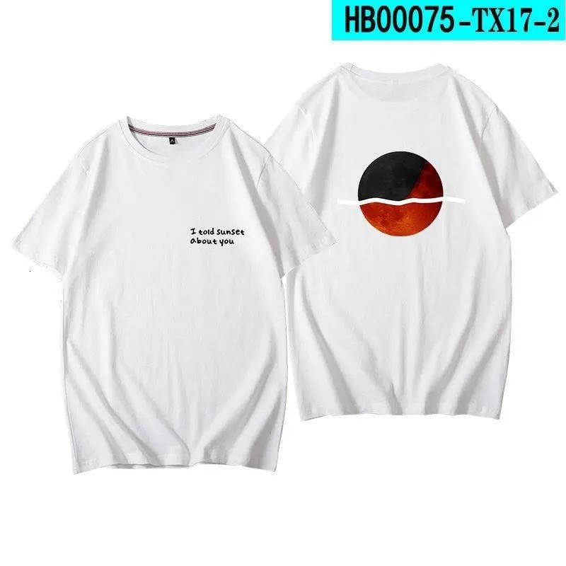 Herr t-shirts bkpp serien sommar-t-shirt Jag berättade för solnedgången om dig o-hals kvinnor män thailändskt drama kort ärm avslappnad 100% bomull tee 230508