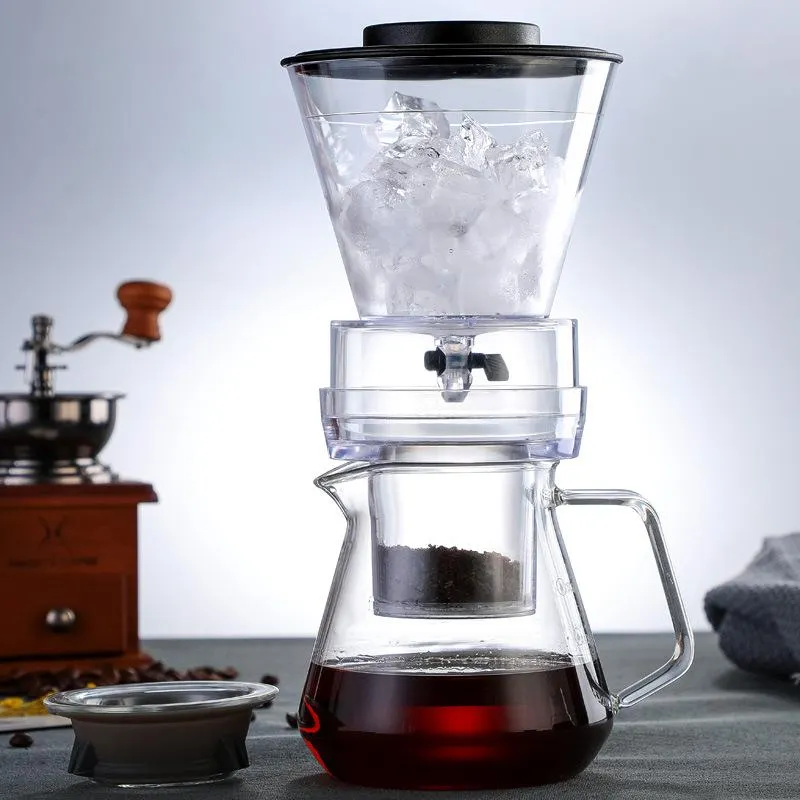 Инструменты, креативный стеклянный горшок для холодного заваривания, капельница для льда, кофейник, прочный чайник для кофе, кофейник со льдом, кофеварка, практичная посуда для кофе